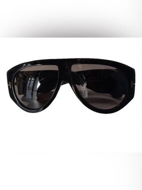 Tom Ford Black Shield Sunglasses with Dark Smoke Lenses